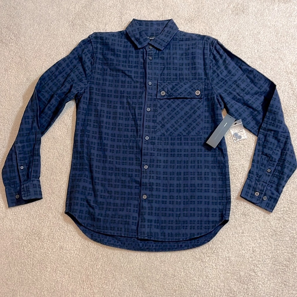 NWT Marc by Marc Jacobs Ink Blue Shrunken Fit Long Sleeve Button Down, SMALL